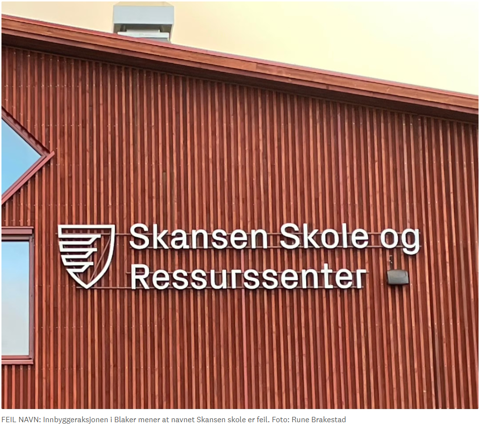 Artikkelbilde til artikkelen Debattinnlegg i RB: Feil navn på ny Blaker-skole